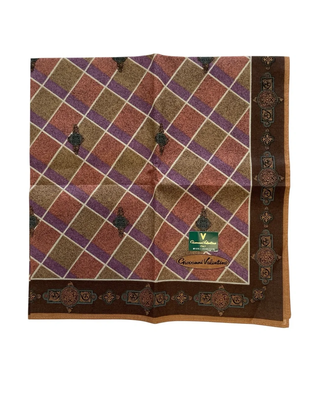 Authentic Giovanni Valentino Italy Vintage Cotton Handkerchief